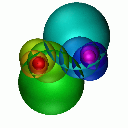 fundamental domain from outside hyperbolic space of group generated by element with trace 1.5+.5i