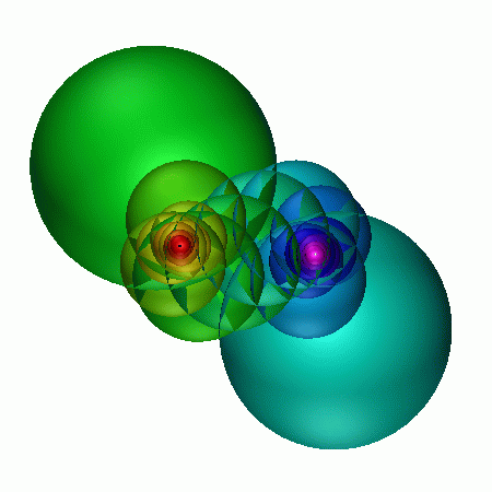 fundamental domain from outside hyperbolic space of group generated by element with trace .4+.4i